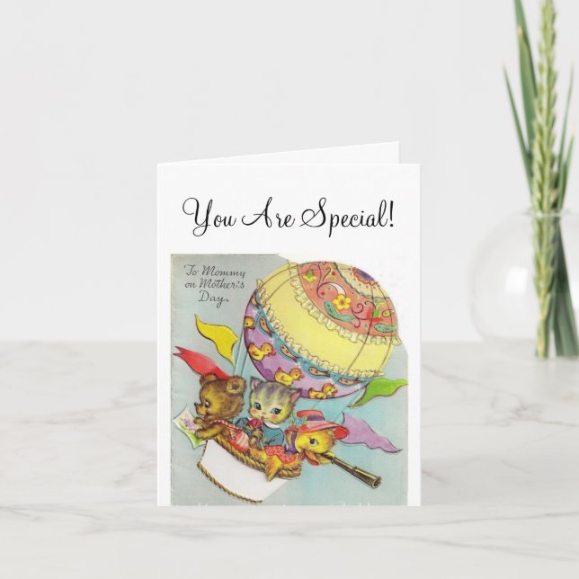 Tarjeta El día de madre del globo del aire caliente del (Anverso)
