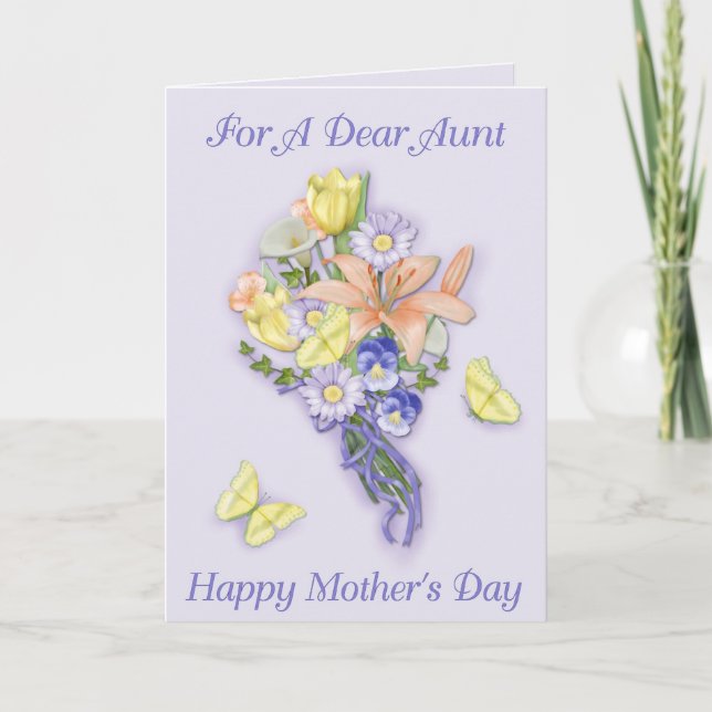 Tarjeta El día de madre del ramo de la lavanda (Anverso)