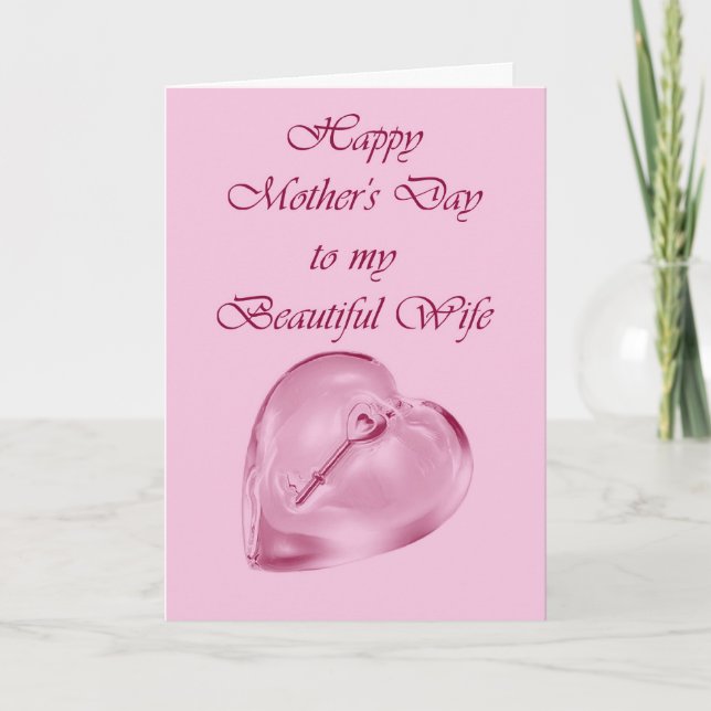 Tarjeta El día de madre feliz a la esposa del marido (Anverso)