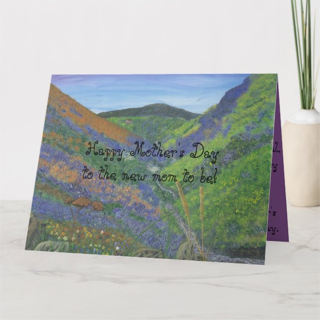 Tarjeta ¡El día de madre feliz a la nueva madre a ser!! (Anverso)