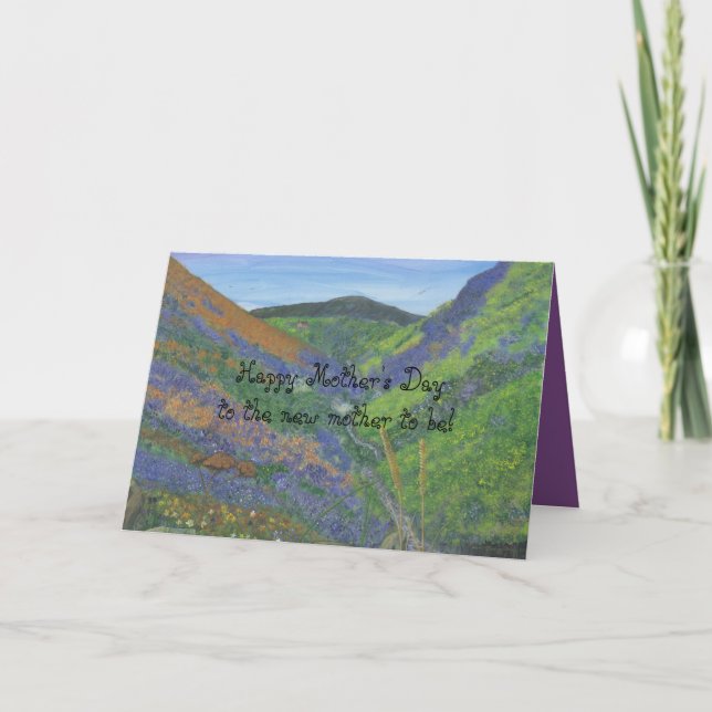 Tarjeta ¡El día de madre feliz a la nueva madre a ser! (Anverso)