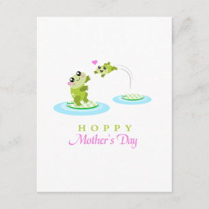 Tarjeta El día de madre feliz de lúpulo de la rana linda