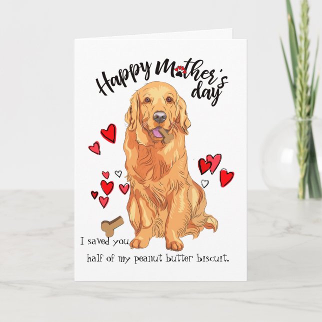 Tarjeta El día de madre feliz de su golden retriever (Anverso)