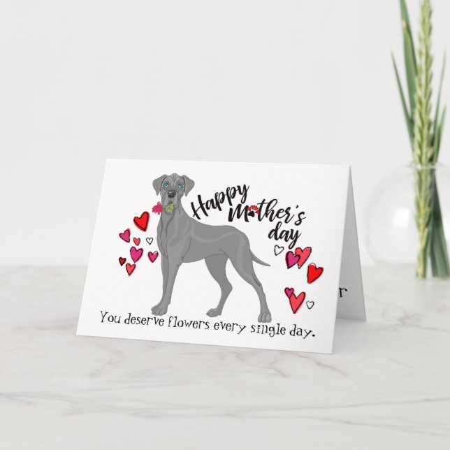 Tarjeta El día de madre feliz de su great dane (Anverso)