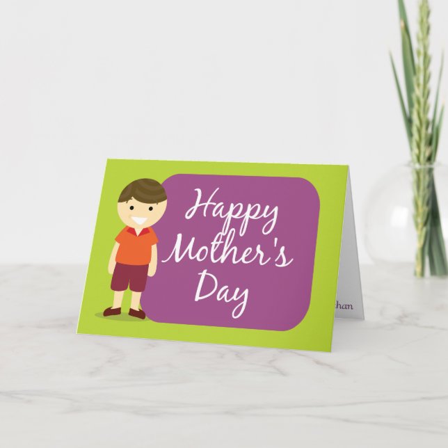 Tarjeta El día de madre feliz de su hijo (Anverso)