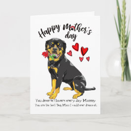 Tarjeta El día de madre feliz de su Rottweiler cariñoso