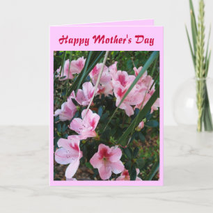 Tarjeta El día de madre feliz, floraciones rosadas