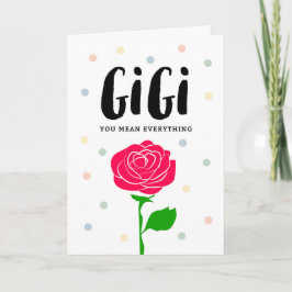 Tarjeta El día de madre feliz, Gigi, usted significa todo