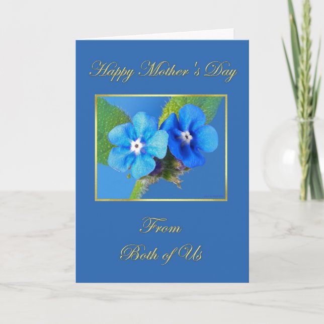Tarjeta El día de madre feliz nosotros dos Alkanet azul (Anverso)