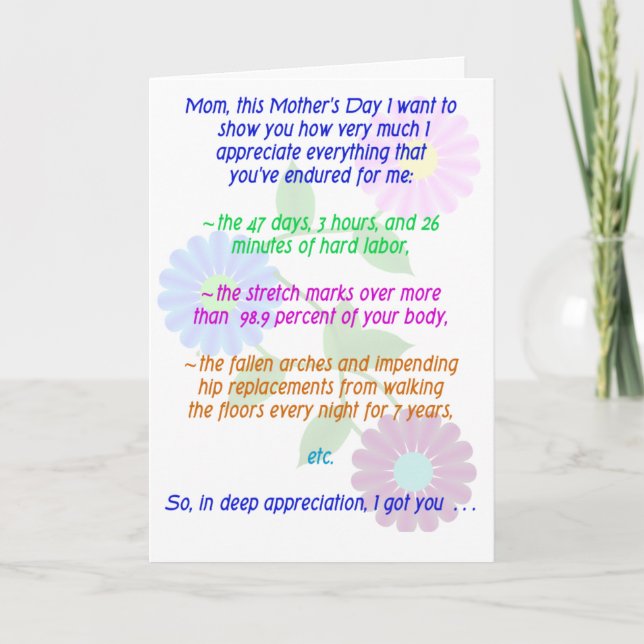 Tarjeta El día de madre feliz para todos lo que usted (Anverso)