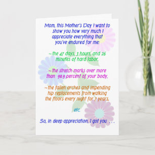 Tarjeta El día de madre feliz para todos lo que usted