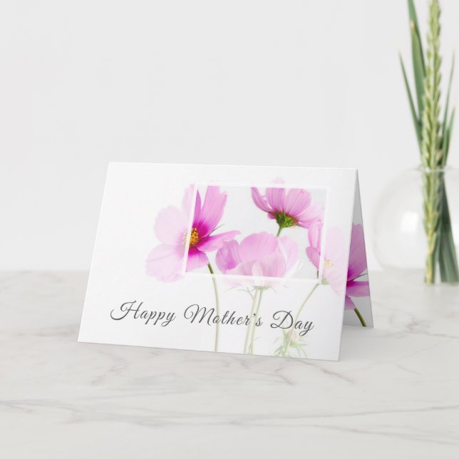 Tarjeta El día de madre feliz personalizada floral moderno (Anverso)