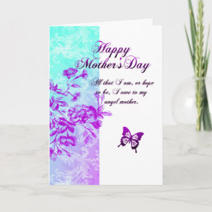 Tarjeta El día de madre feliz (púrpura)