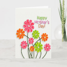 Tarjeta El día de madre - flores brillantes de la