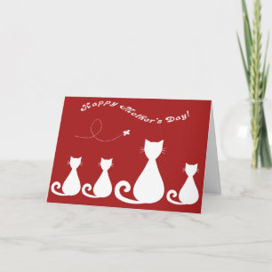 Tarjeta El día de madre: Gato y gatitos de la madre