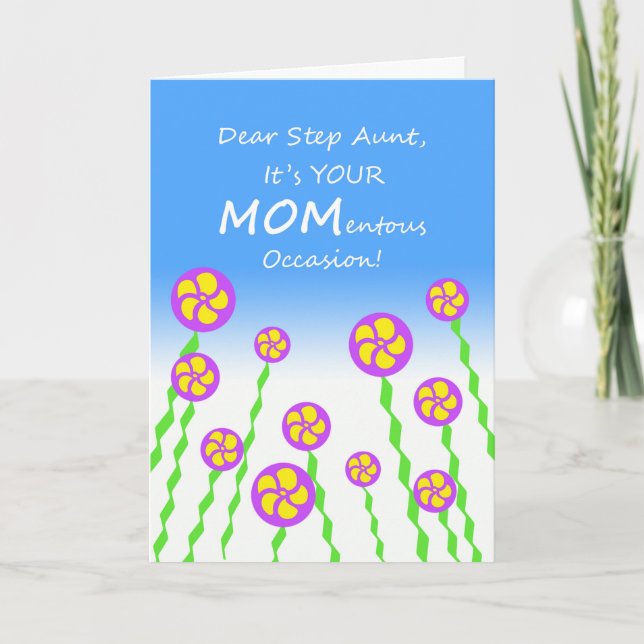 Tarjeta El día de madre para la tía del paso, retruécano (Anverso)