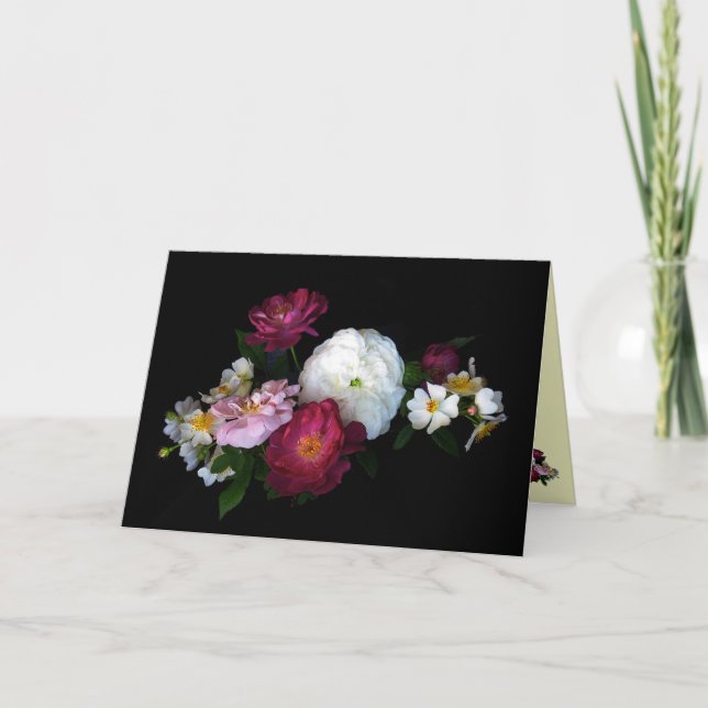 Tarjeta El día de madre pasado de moda de los rosas (Anverso)