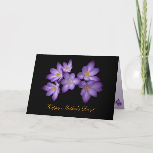 Tarjeta El día de madre púrpura del azafrán (Anverso)