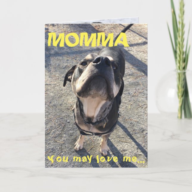 Tarjeta El día de madre que se lame de perro (Anverso)