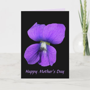 Tarjeta El día de madre violeta púrpura