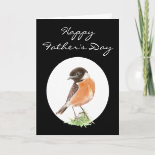 Tarjeta El día de padre de encargo Stonechat, pájaro de la