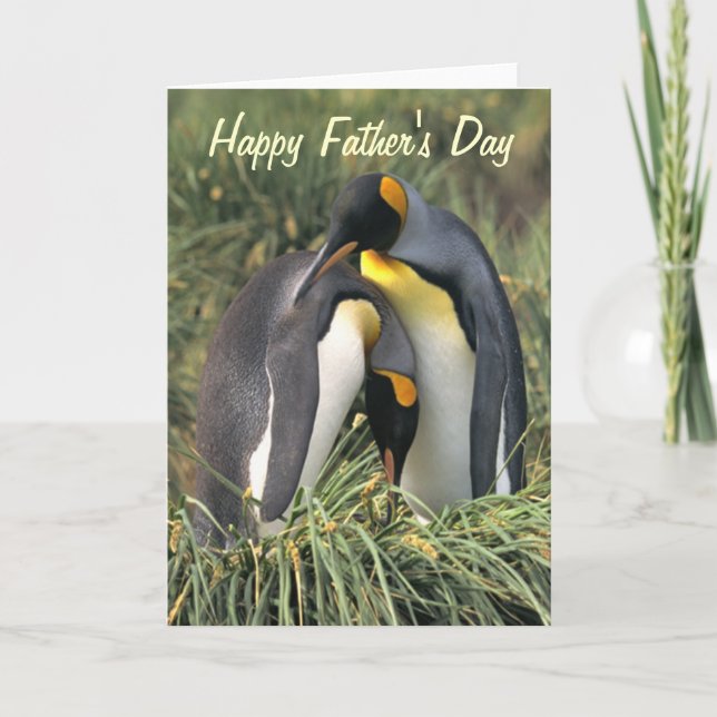 Tarjeta El día de padre de los amantes de los pingüinos de (Anverso)