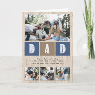 Tarjeta El día de padre de madera rústico del modelo del