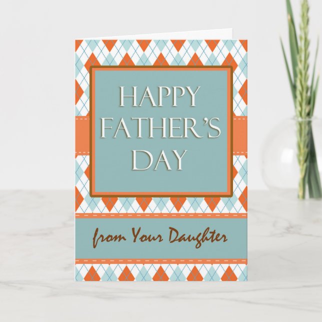 Tarjeta El día de padre de su hija, diseño de Argyle (Anverso)