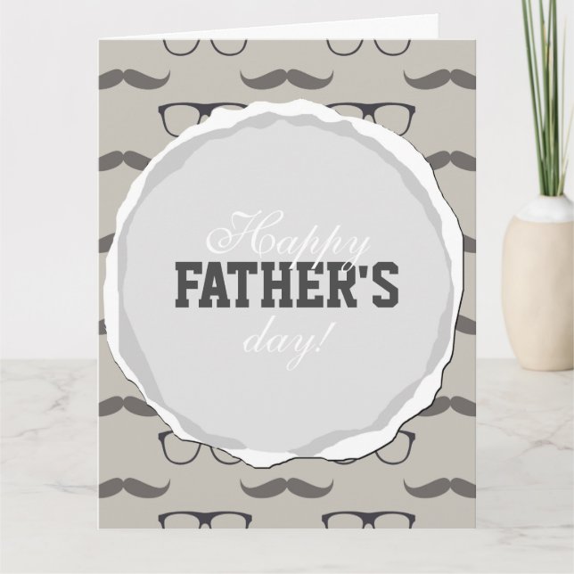 Tarjeta el día de padre del bigote de los vidrios del (Anverso)