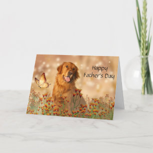 Tarjeta El día de padre del golden retriever