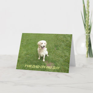 Tarjeta El día de padre del golden retriever