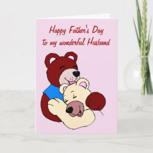 Tarjeta El día de padre feliz al marido de la esposa
