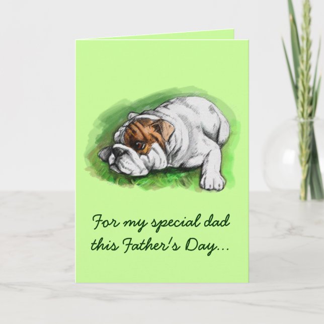 Tarjeta El día de padre feliz: Bulldog (Anverso)