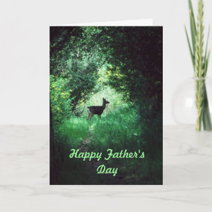 Tarjeta El "día de padre feliz": Ciervos en maderas