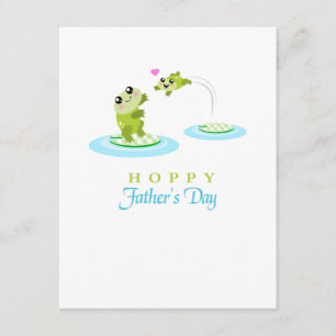 Tarjeta El día de padre feliz de lúpulo de la rana linda