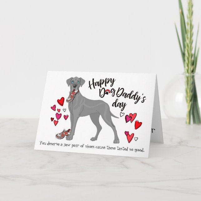 Tarjeta El día de padre feliz de su great dane (Anverso)