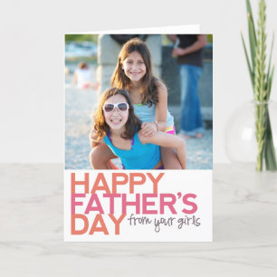 Tarjeta ¡El día de padre feliz de sus chicas!