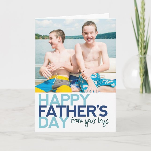 Tarjeta ¡El día de padre feliz de sus muchachos! (Anverso)