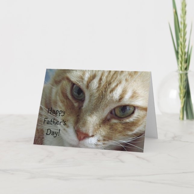 Tarjeta El día de padre feliz del gato (Anverso)
