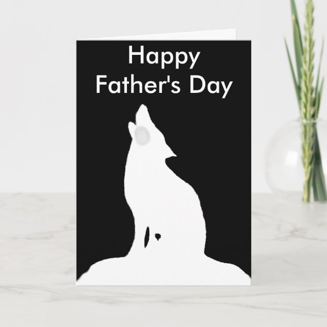 Tarjeta el día de padre    feliz del lobo de la noche (Anverso)