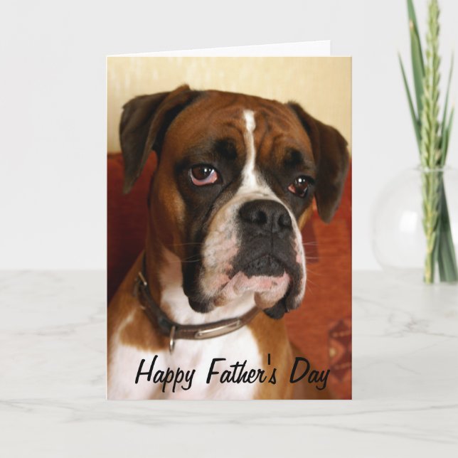 Tarjeta El día de padre feliz del perro del boxeador (Anverso)