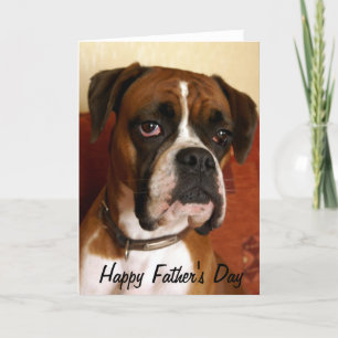 Tarjeta El día de padre feliz del perro del boxeador