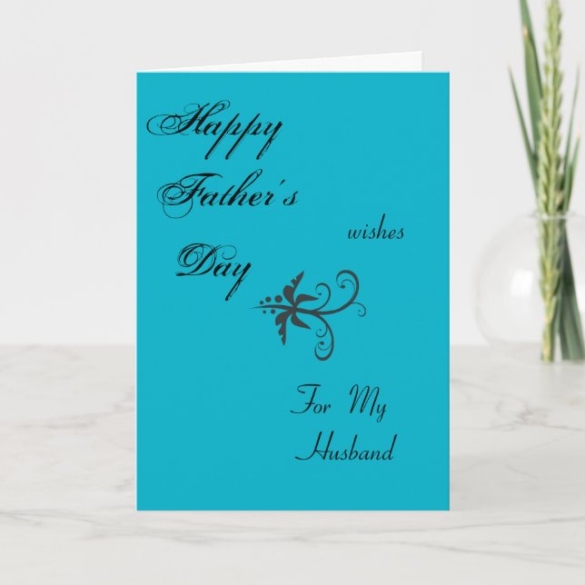Tarjeta El día de padre feliz desea "para el marido " a (Anverso)