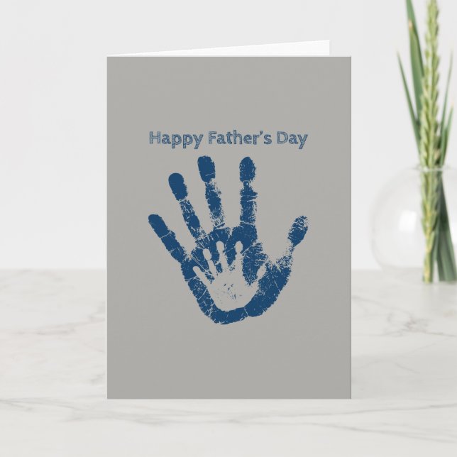 Tarjeta El día de padre feliz Handprint (Anverso)