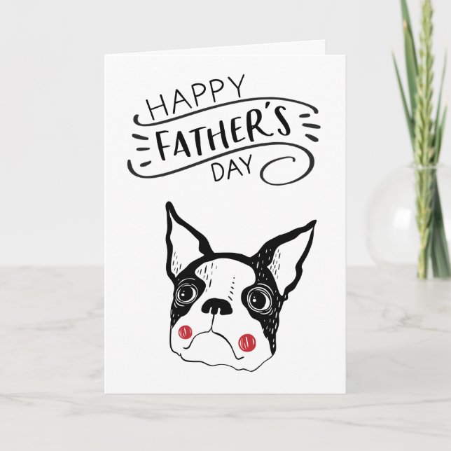 Tarjeta El día de padre feliz para el papá del perro el | (Anverso)