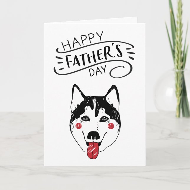 Tarjeta El día de padre feliz para el perro esquimal del (Anverso)