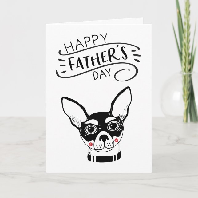 Tarjeta El día de padre feliz para la chihuahua del papá (Anverso)