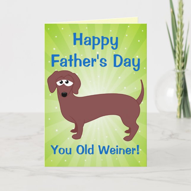 Tarjeta El día de padre feliz, viejo Weiner (Anverso)