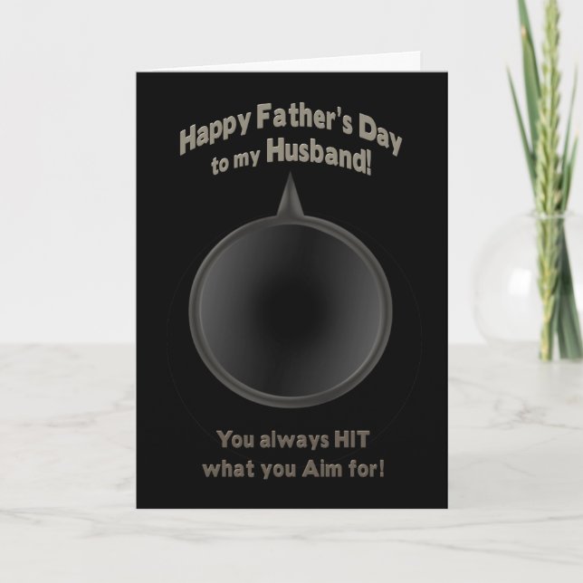 TARJETA EL DÍA DE PADRE - MARIDO - ARMA - AIM - AMOR (Anverso)