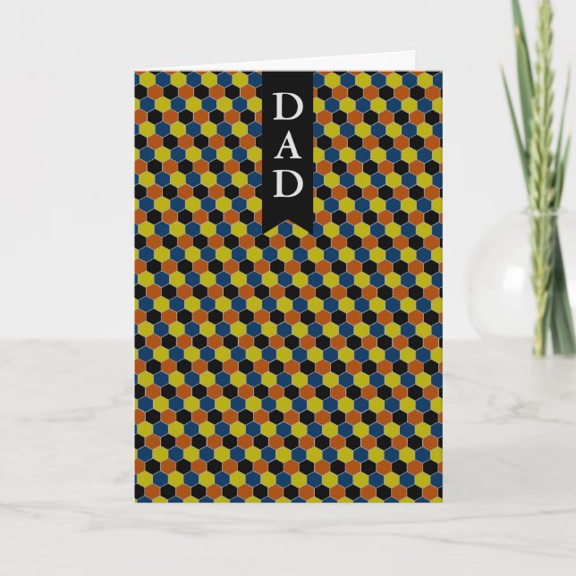 Tarjeta El día de padre moderno del diseño geométrico (Anverso)